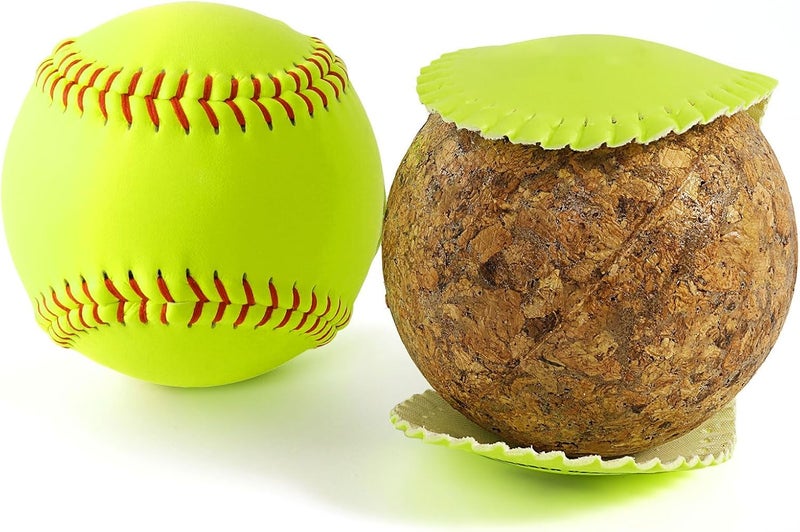 Forcebucket 4Pack Softball 12 Inch Slow Pitch Official Size and Weight Autograph Softball Training Ball for Games, Soft Toss, Batting, Fielding, Hitting, Pitching - Image 3